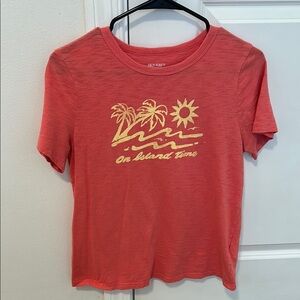 Old Navy Coral ‘On Island Time’ Graphic T-Shirt